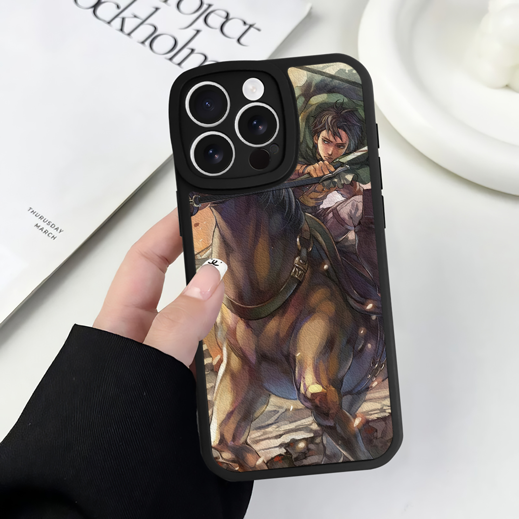 （画像用） 進撃の巨人 Attack on Titan 【iPhone 16シリーズ対応】シリコンスマホケース（レザー調） 材質：シリコン
